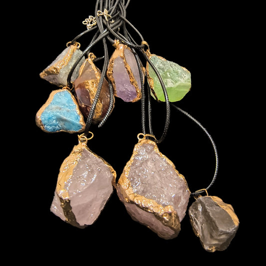 Raw cut Crystal Necklaces