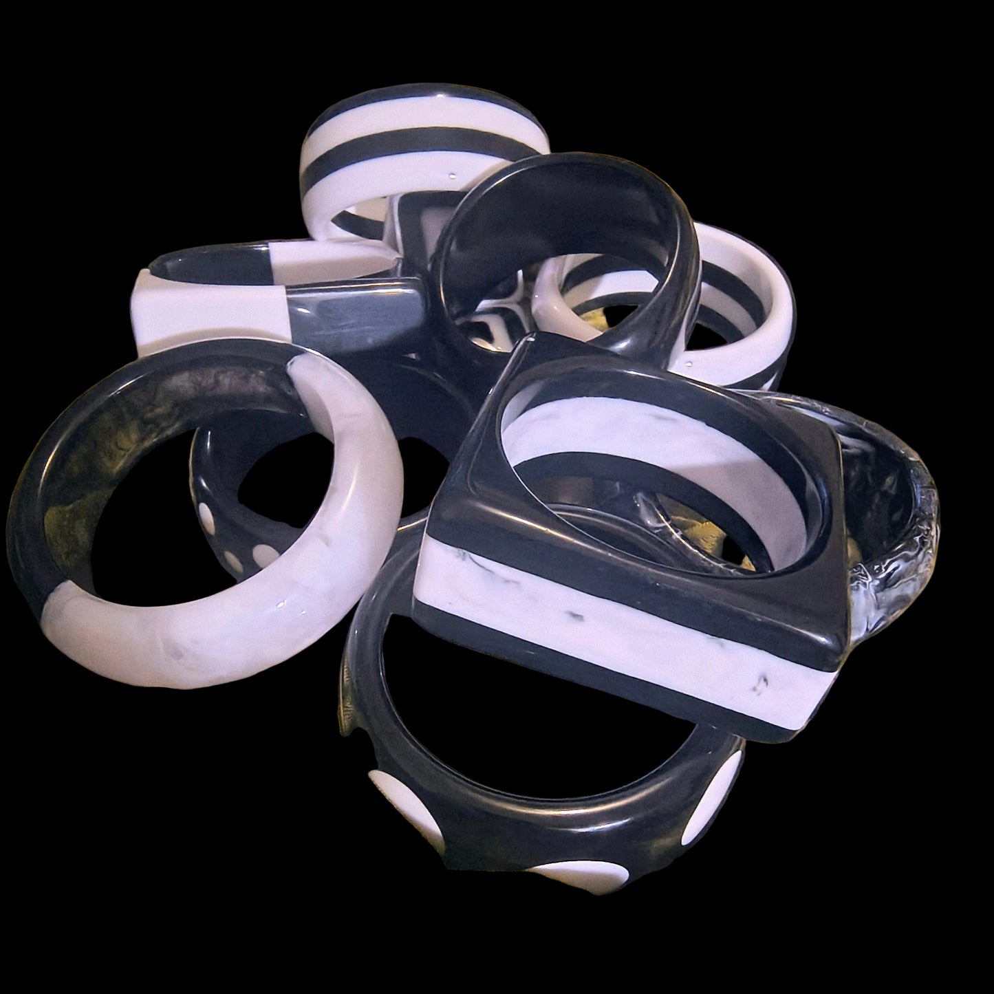 Black/White Bangles